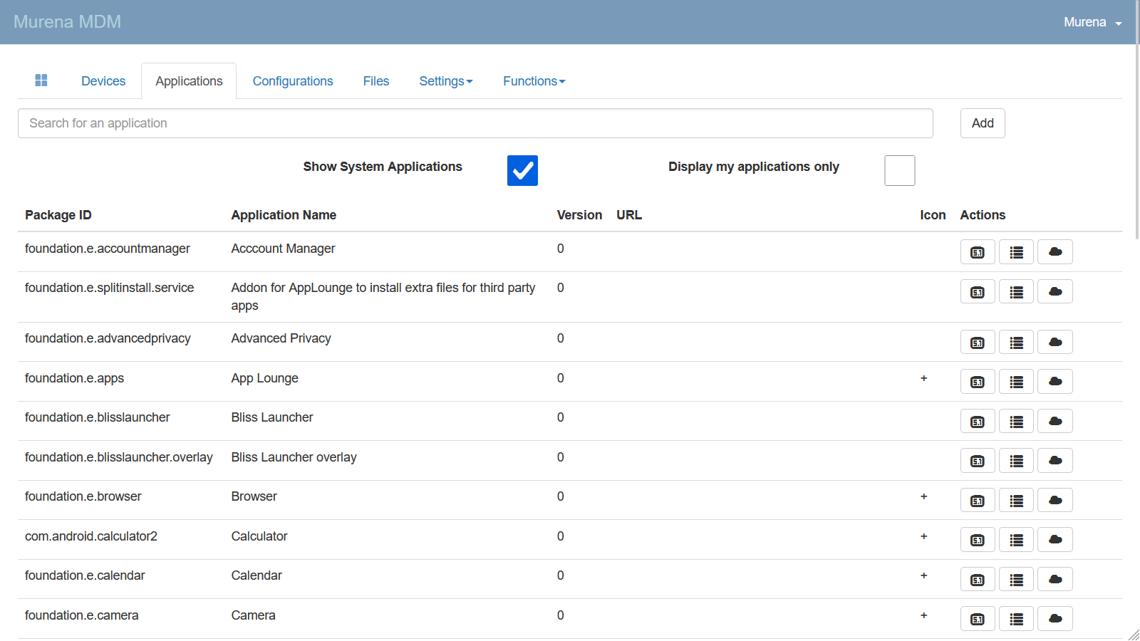 Applications management access