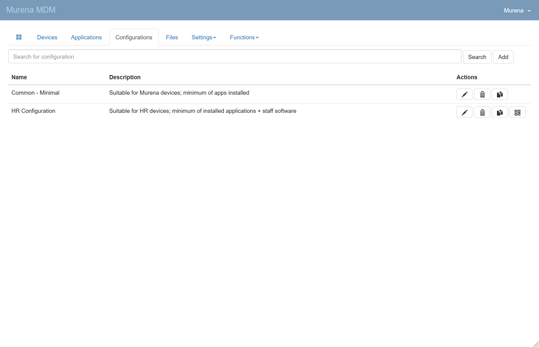 Ajouter un appareil dans la console MDM