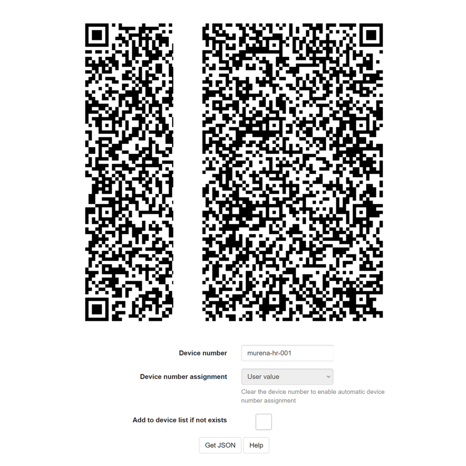 Code QR affiché dans la console MDM