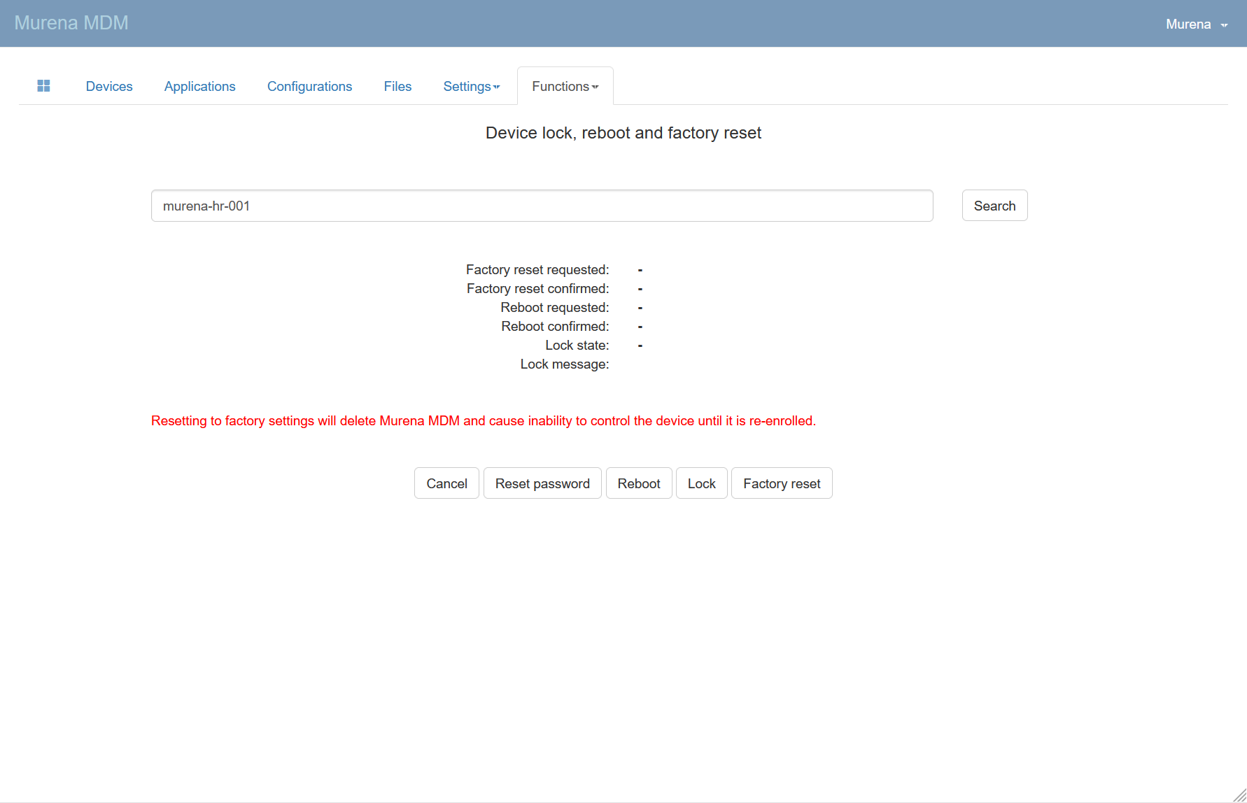 Remote actions page