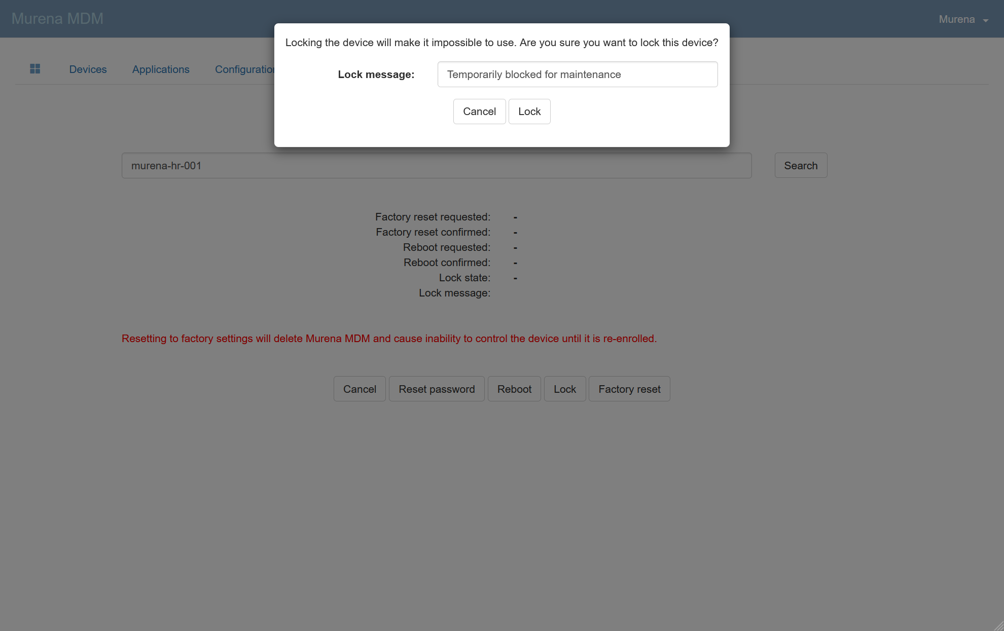 Lock device form