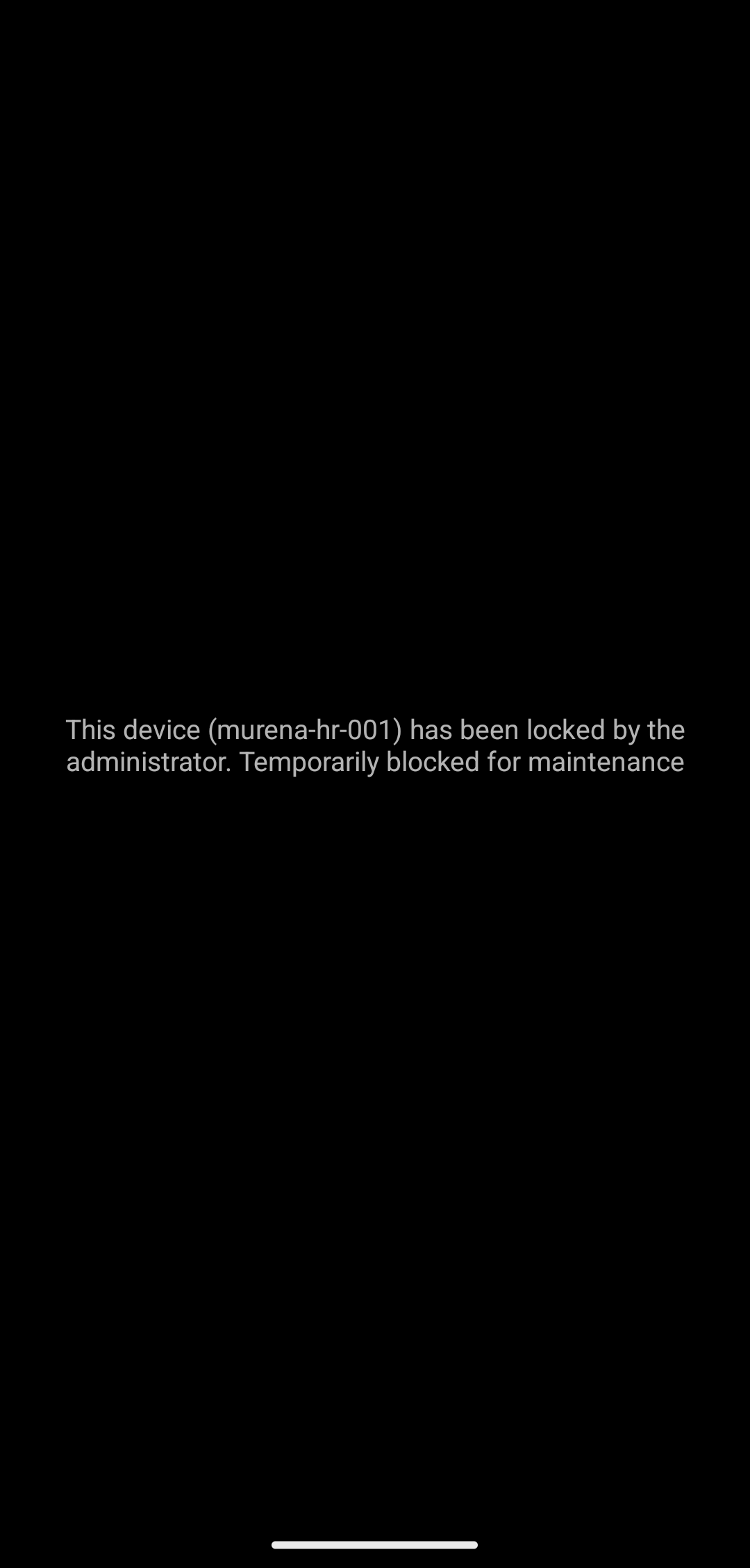 Locked device screen