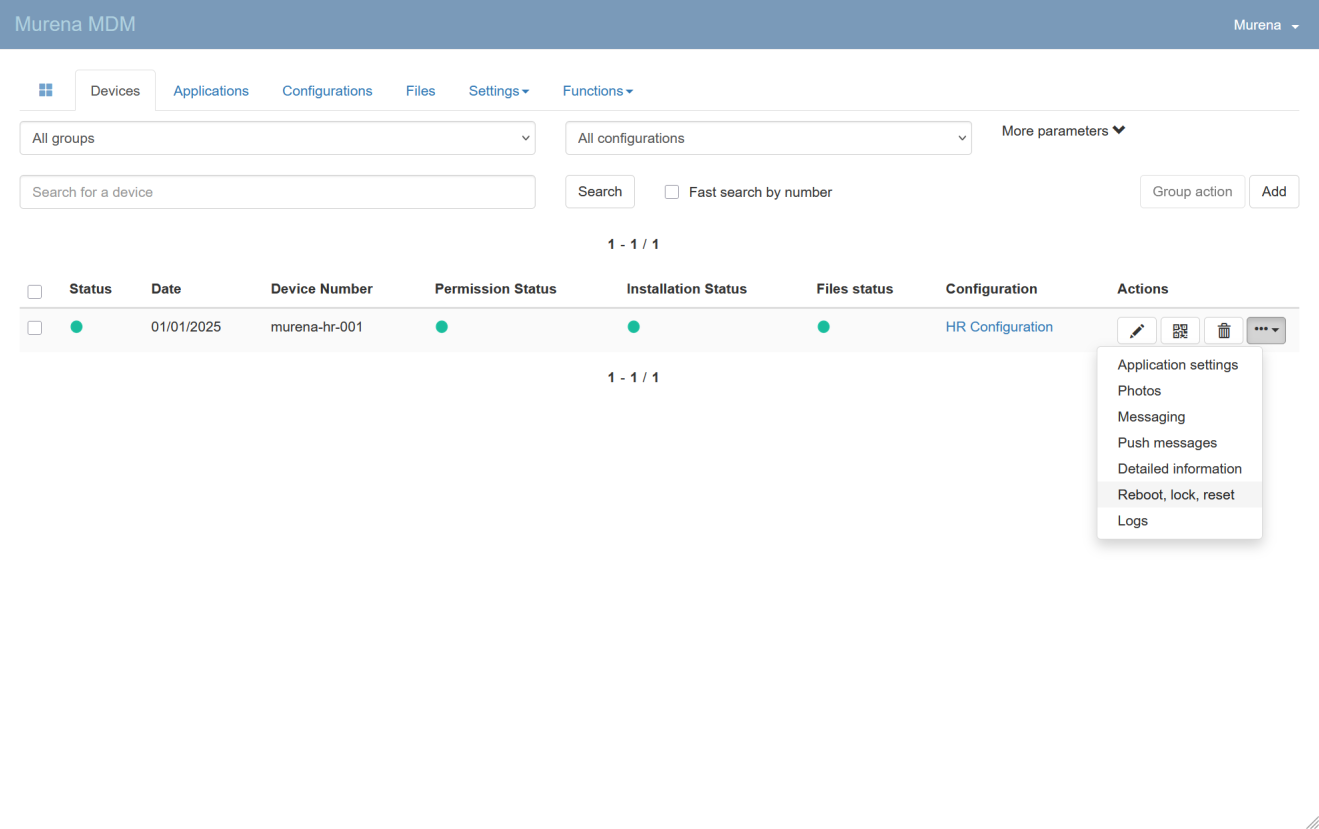 Remote actions access