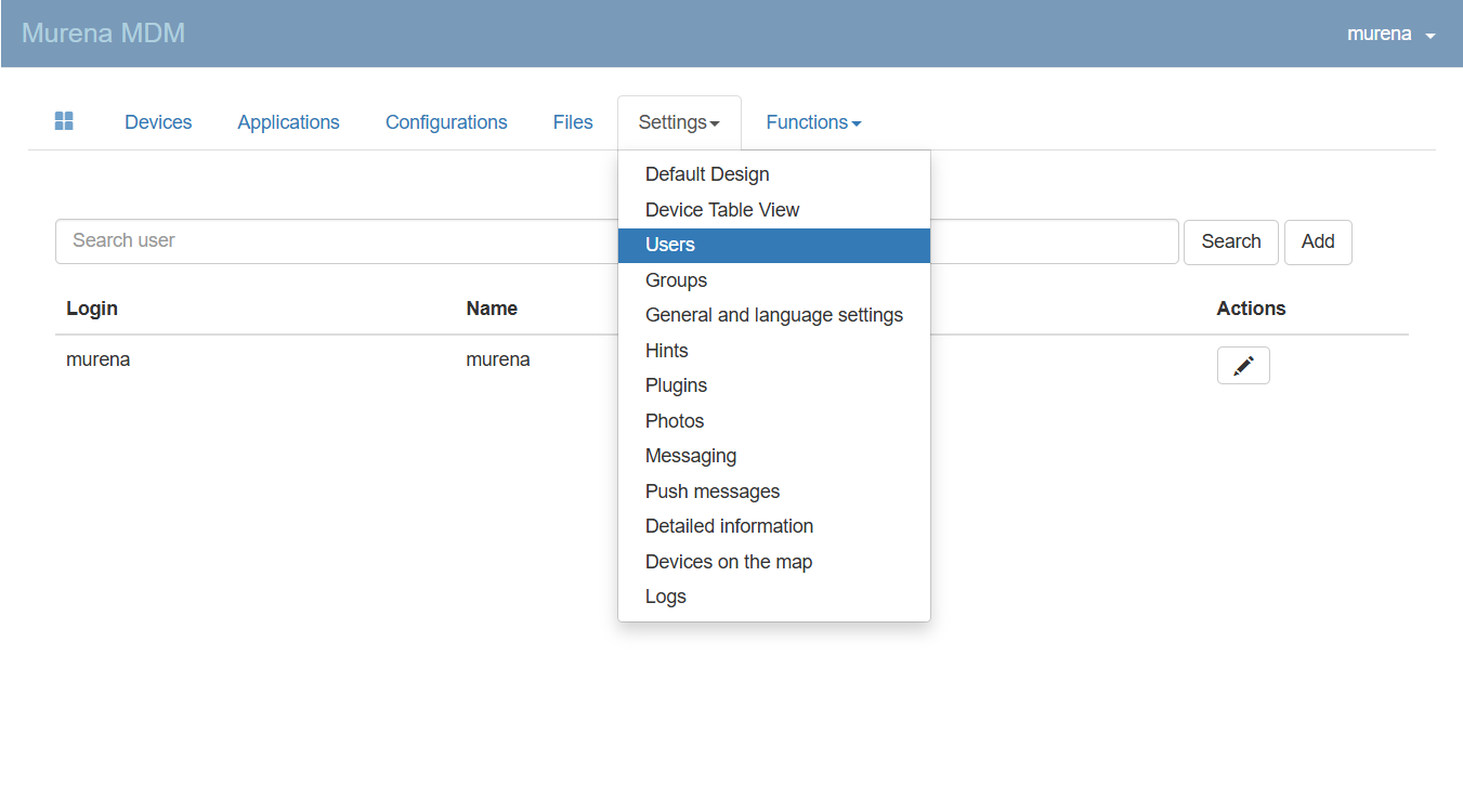 Access to user management
